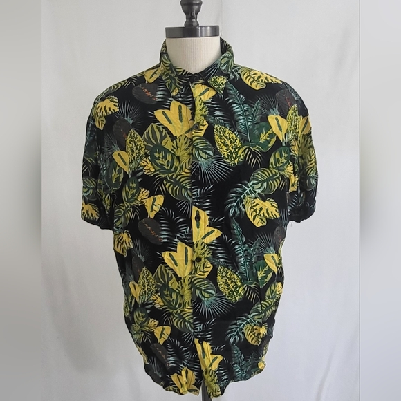 COOFANDY Men's Hawaiian Aloha Shirt Short Sleeve Button Down Floral Print XXL - Picture 1 of 8
